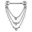 Free Rotating Nipple Chain Barbell - Zirconia