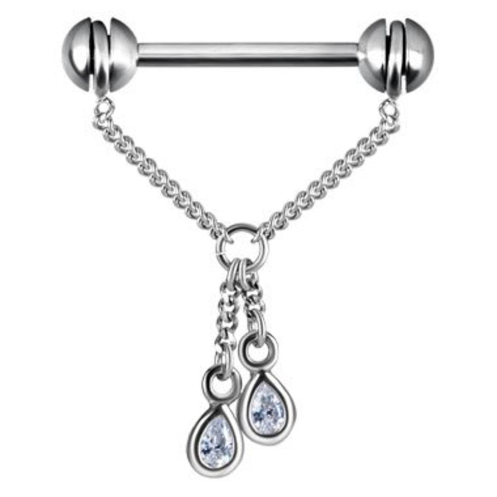 Chirurgisch Stalen Tepel Barbell Cubic Zirconia
