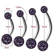 Surgical Steel Belly piercing - Amethyst Purple Premium Zirconia