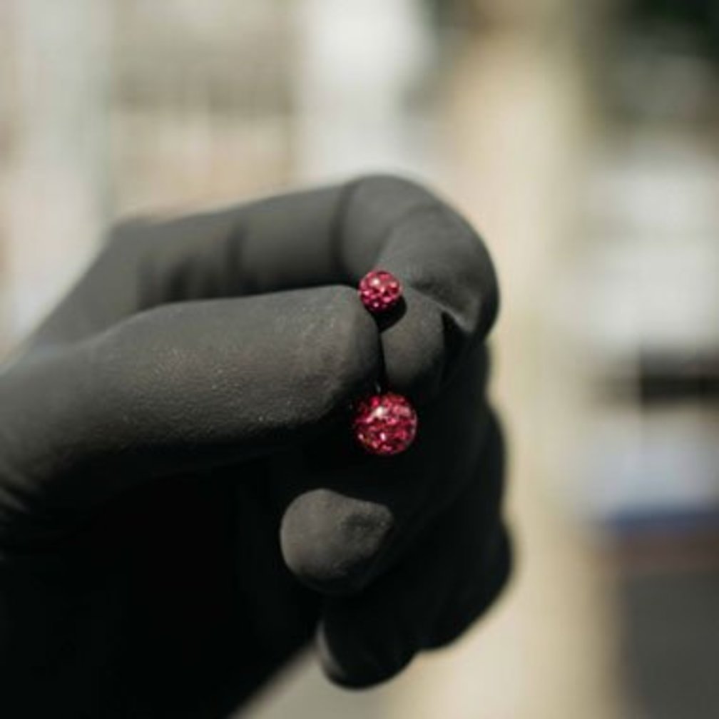 Surgical Steel Belly Ring - Fuchsia Premium Zirconia