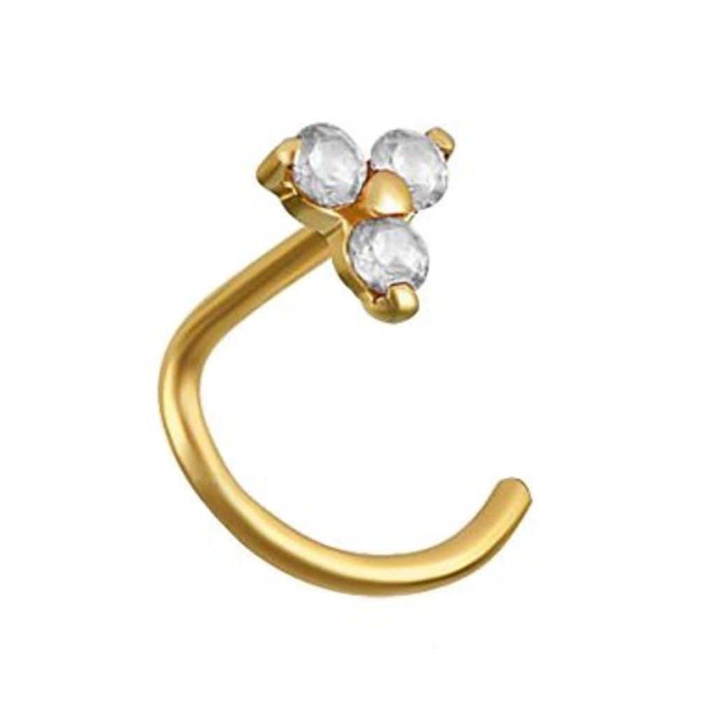 18 Karaat Goud Nosestud - Trinity Design met Lab-Gemaakte Diamanten