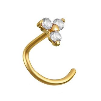 Piercings Works 18 Karaat Goud Nosestud - Trinity Design met Lab-Gemaakte Diamanten