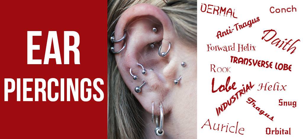 different types of ear piercings