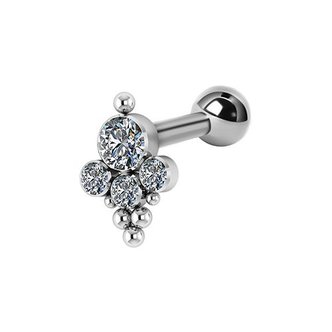 Piercings Works Titanium Barbell - Premium Zirkonia