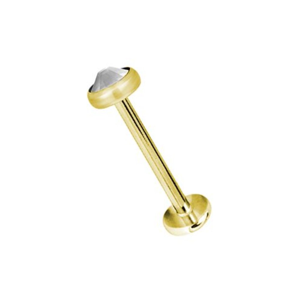 Vergulde Titanium Barbell - Premium Kristal