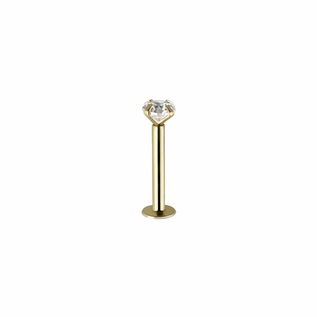 14 Karat Solid Gold Barbell Crystal Piercings Works
