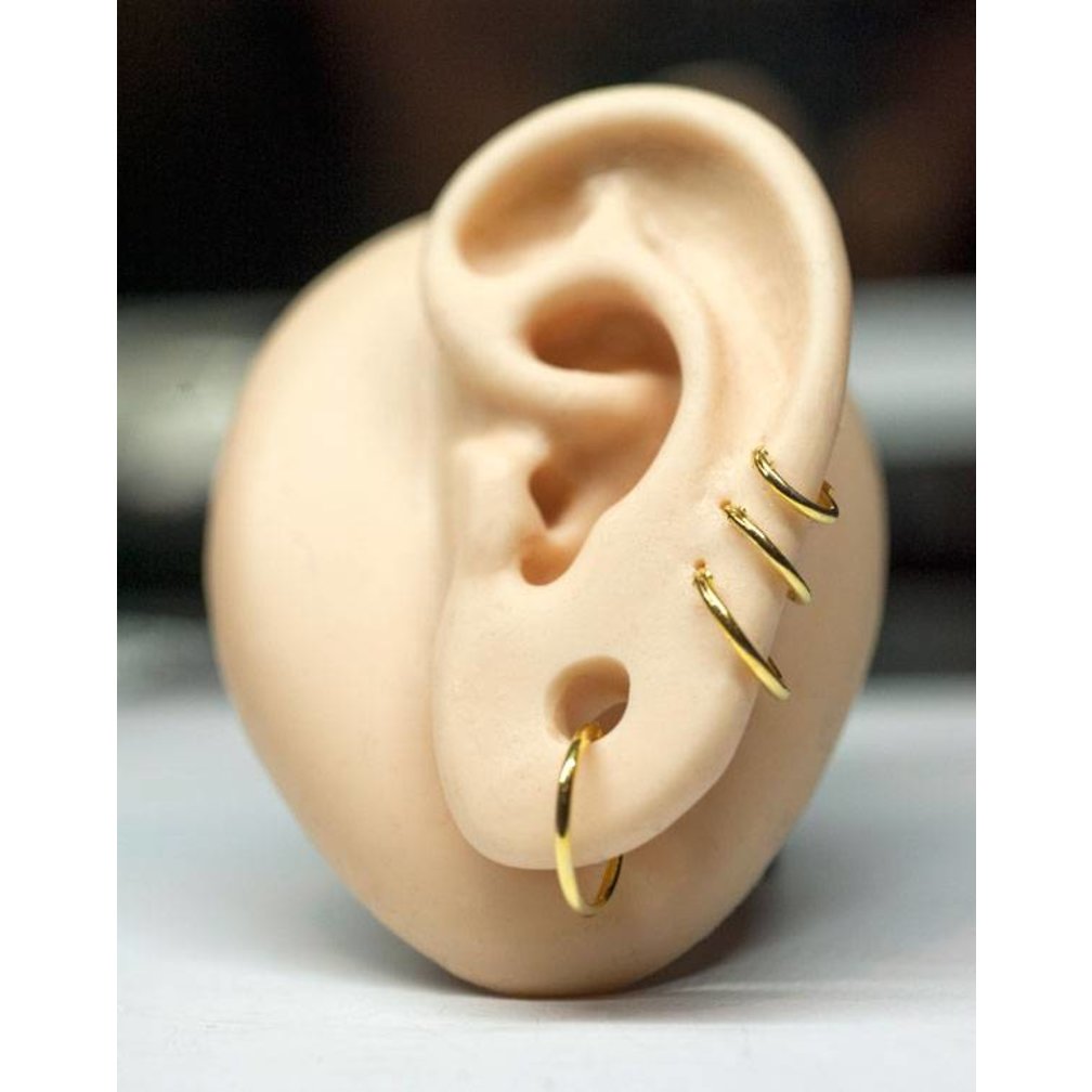 Gold Plated Silver Earrings - 4 Pair Set