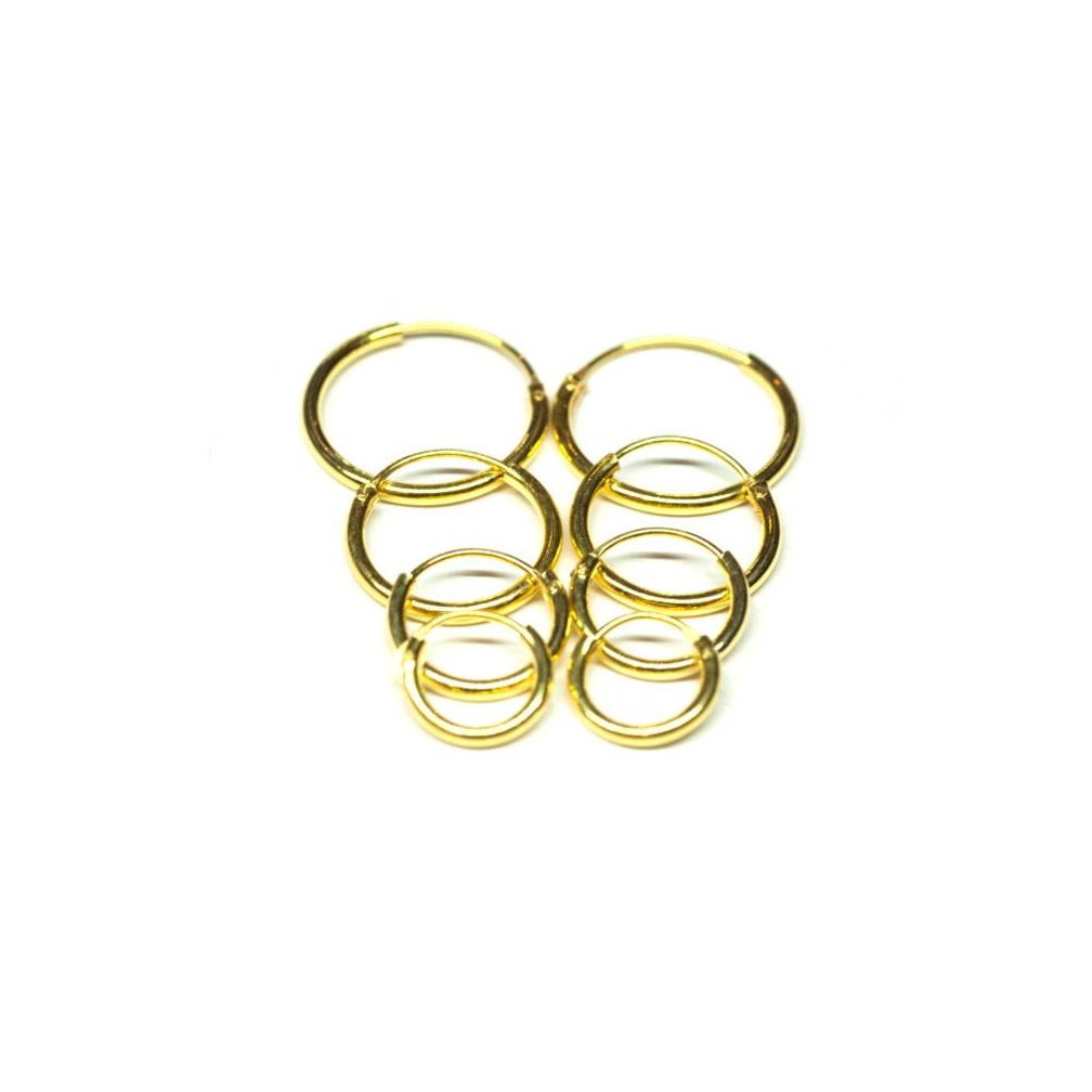 Gold Plated Silver Earrings - 4 Pair Set