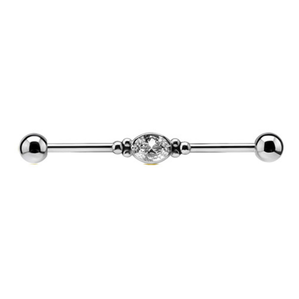 Industrial Barbell - Cubic Zirconia
