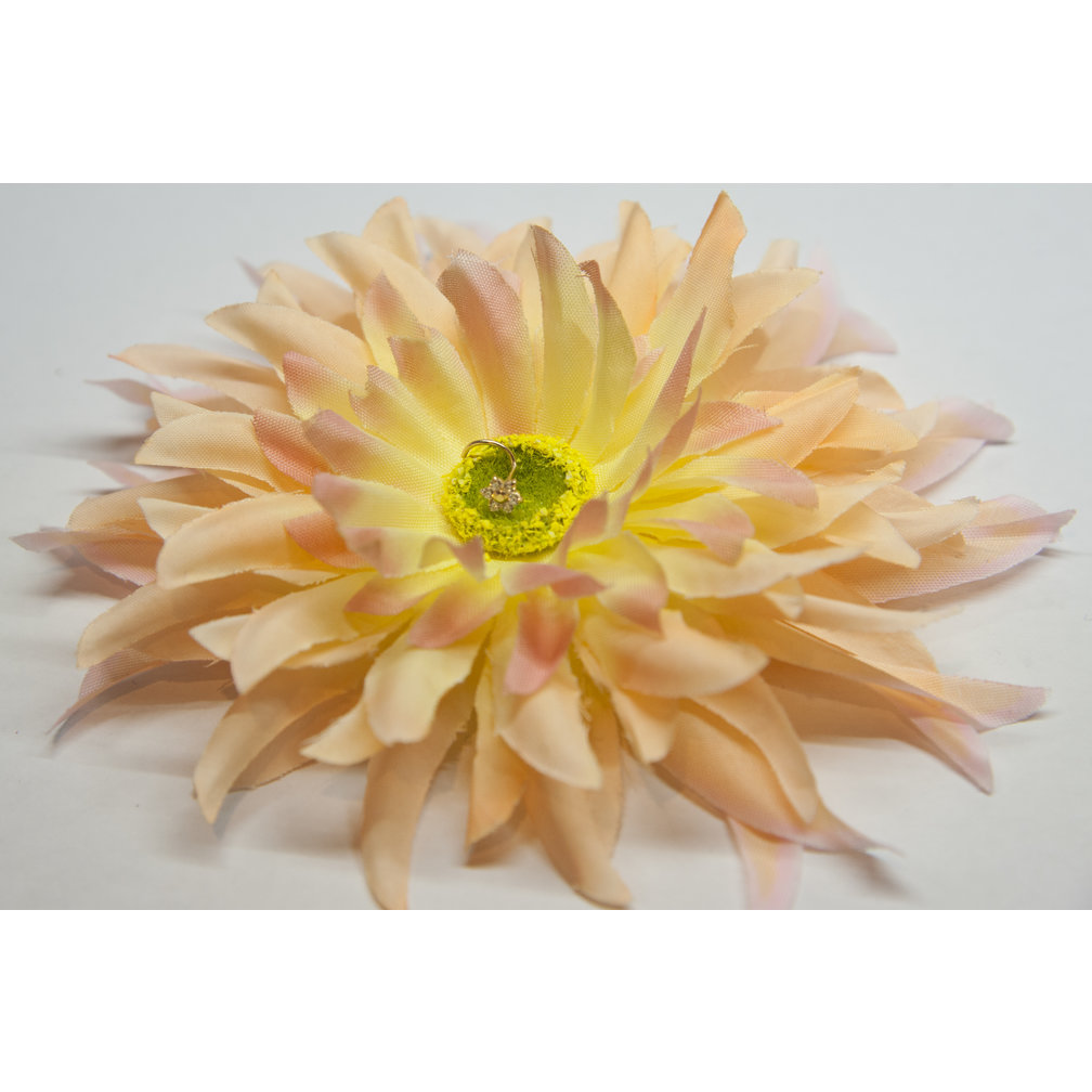 18 Karaat Goud Nosestud - Bloemdesign met Lab-Gemaakte Diamanten