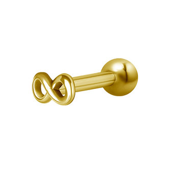 Piercings Works Vergulde Barbell - Infinity