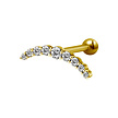 Surgical Steel Barbell - Premium Zirconia Crescent