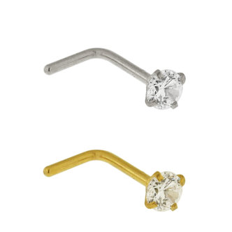 Piercings Works Chirurgisch Stalen Nosestud - Rond Kristalletje