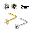 Surgical Steel Nose Stud - Round Stone