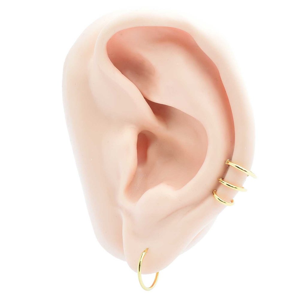 Gold Plated Silver Earrings - 4 Pair Set