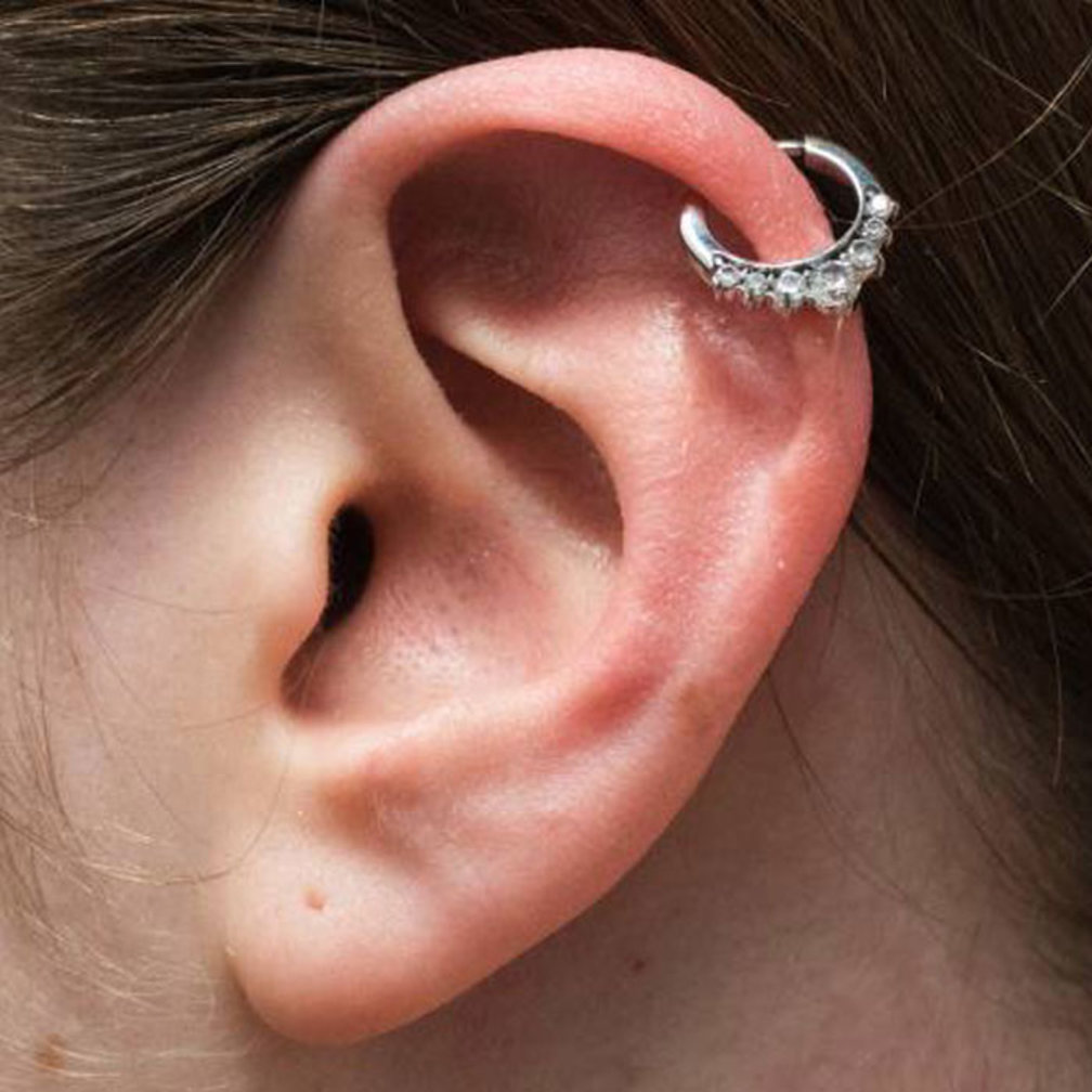 Vergulde Click Ring - Kristalletjes