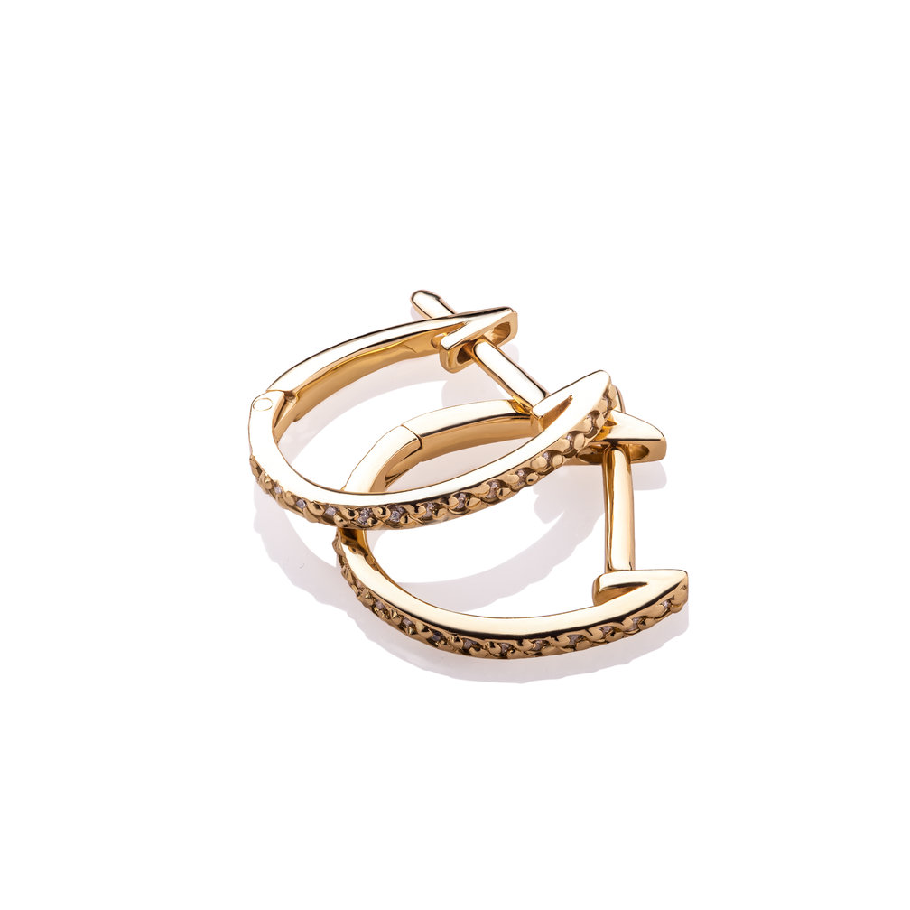 Vergulde Zilveren Oorbellen - Kristalletjes