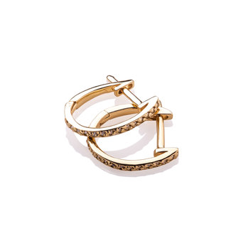 Piercings Works Gold Plated Silver Earrings - Crystals