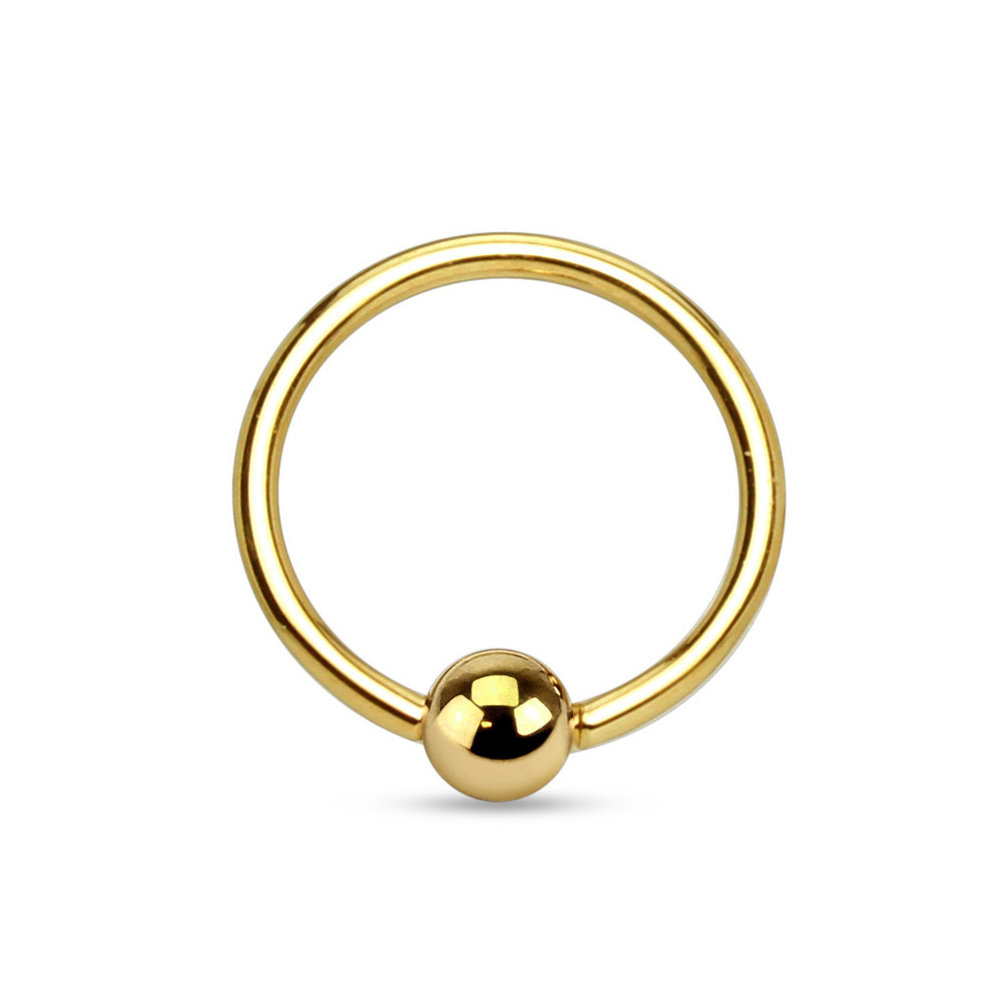 14 Karaat Massief Gouden Ball Closure Ring
