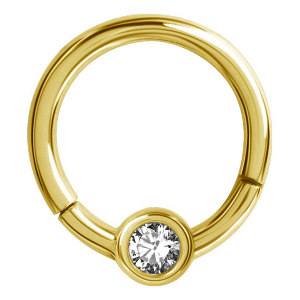 Gold Plated Hinged Segment Ring - Premium Crystal