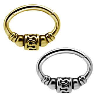 Piercings Works Chirurgisch Staal Septum/Daith Click Ring - Tribal
