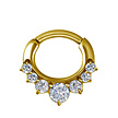 Gold Plated Septum Click Ring - Crystals