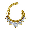 Gold Plated Septum Click Ring - Crystals