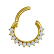 Gold Plated Septum Click Ring - Crystals