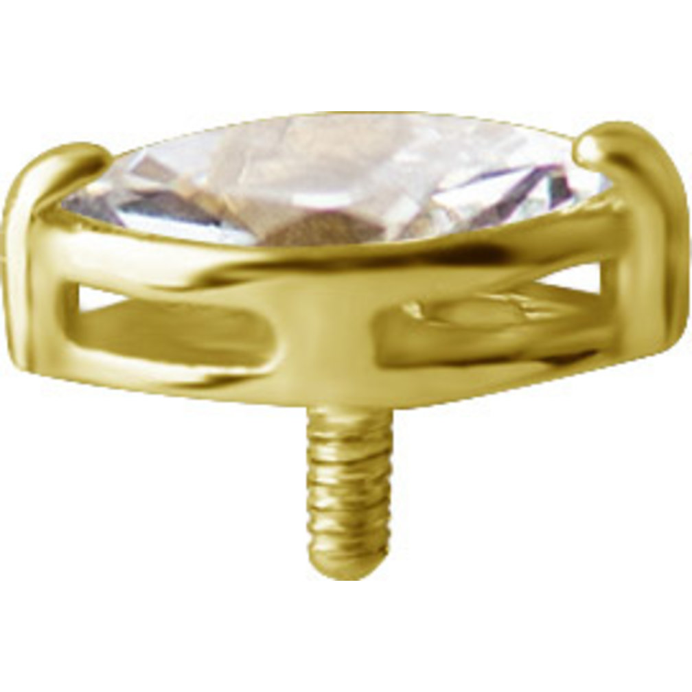 18 Karaat Gouden Oor Piercing  - Marquise  Premium Zirkonia