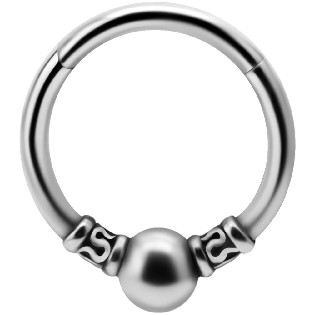 Chirurgisch Staal Click Ring  - Tribal