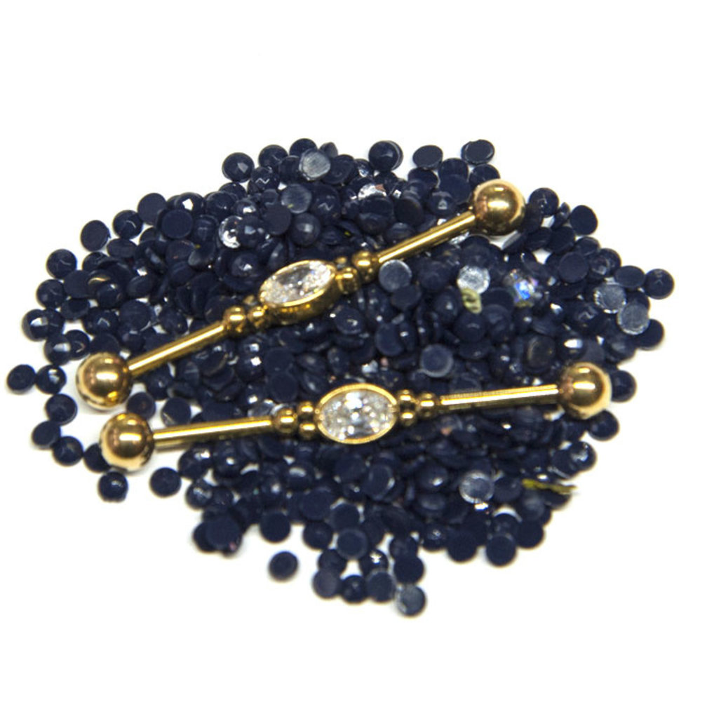 Vergulde Industrial Barbell - Cubic Zirconia