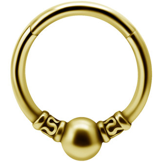 Piercings Works Vergulde Click Ring  - Tribal