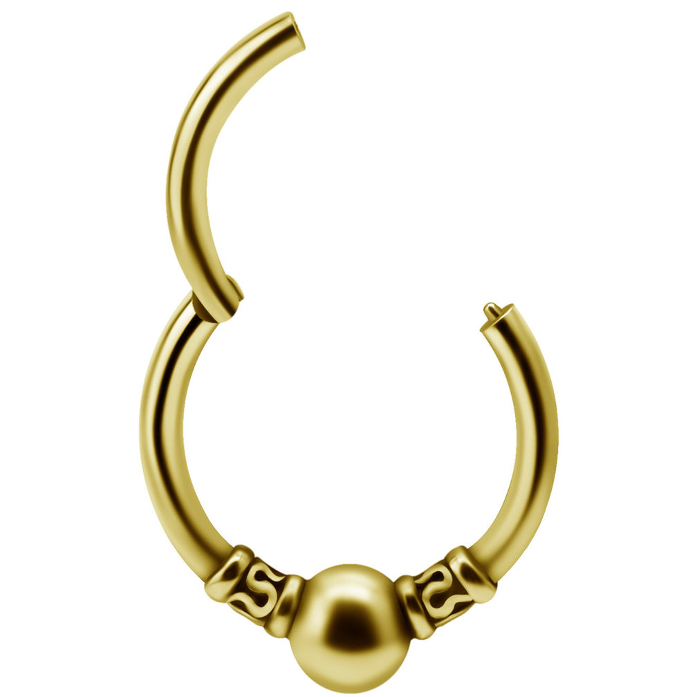 Vergulde Click Ring  - Tribal