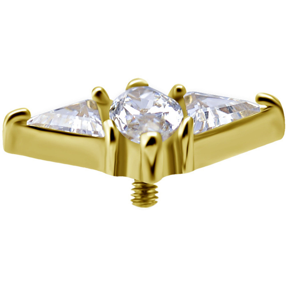 18 Karat Gold Ear Piercing   -  Premium Zirconia