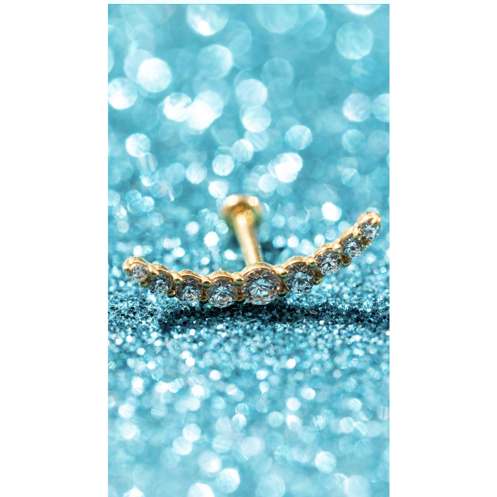 Surgical Steel Barbell - Premium Zirconia Crescent