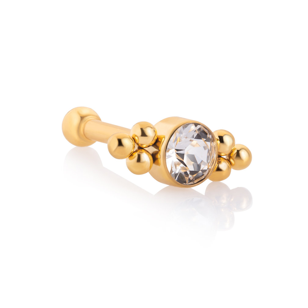 Vergulde Titanium Barbell - Premium Kristallen