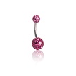 Surgical Steel Belly Ring - Pink Premium Zirconia