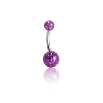 Piercings Works Navel Piercing enige echte met Paars Premium Zirkonia