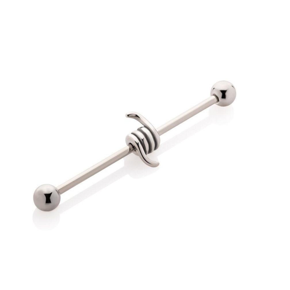 Surgical Steel Industrial Barbell - Spiral