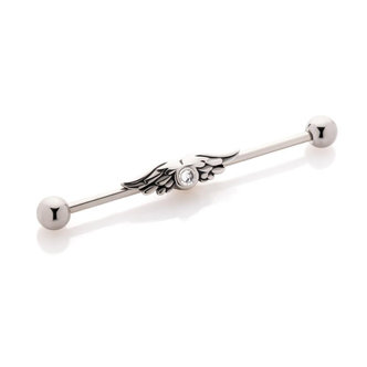 Piercings Works Surgical Steel Industrial Barbell - Wings