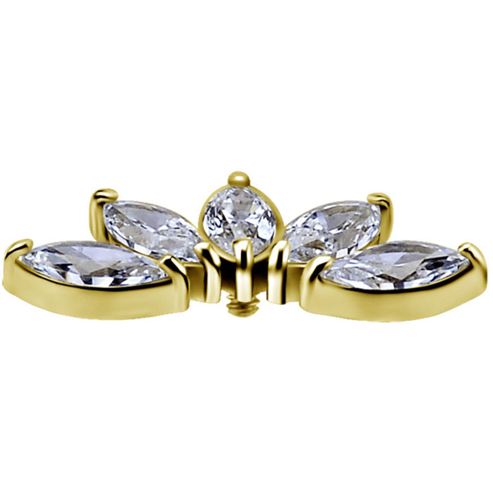 18K Gouden Oor Piercing  -  Premium Zirkonia
