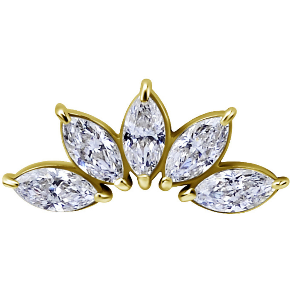 18K Gouden Oor Piercing  -  Premium Zirkonia