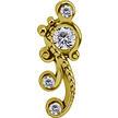 18 Karat Gold Ear Piercing   -  Premium Zirconia