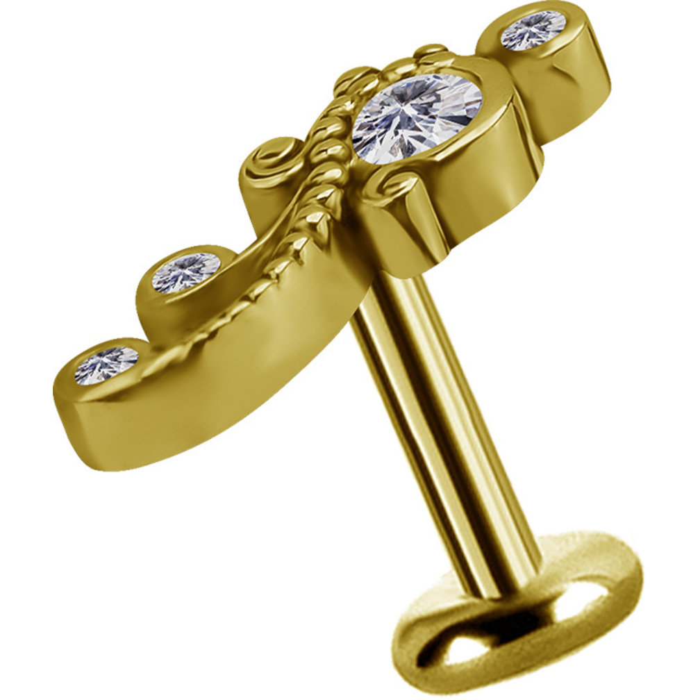 18 Karaat Gouden Oor Piercing  -  Premium Zirkonia