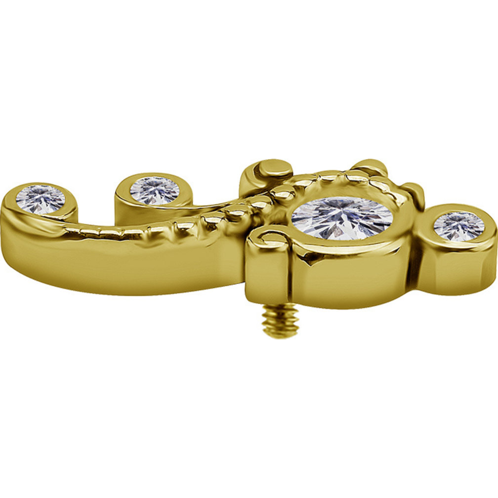 18 Karaat Gouden Oor Piercing  -  Premium Zirkonia