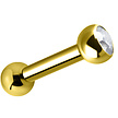 Gold Plated / Titanium Barbell - Premium Zirkonia