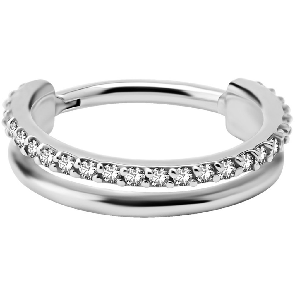 Surgical Steel Click Ring - Premium Zirconia