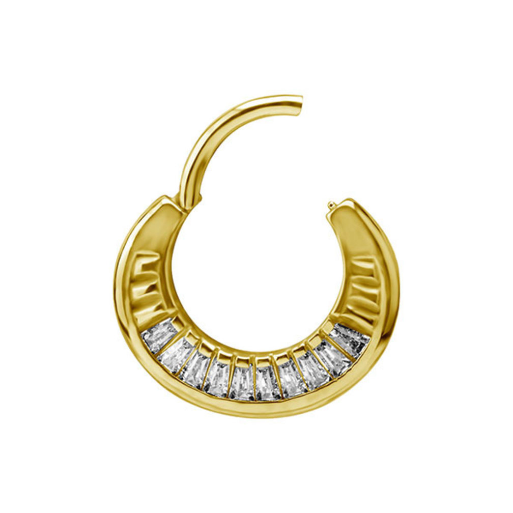 Piercing Ring - Baguette Cubic Zirconia