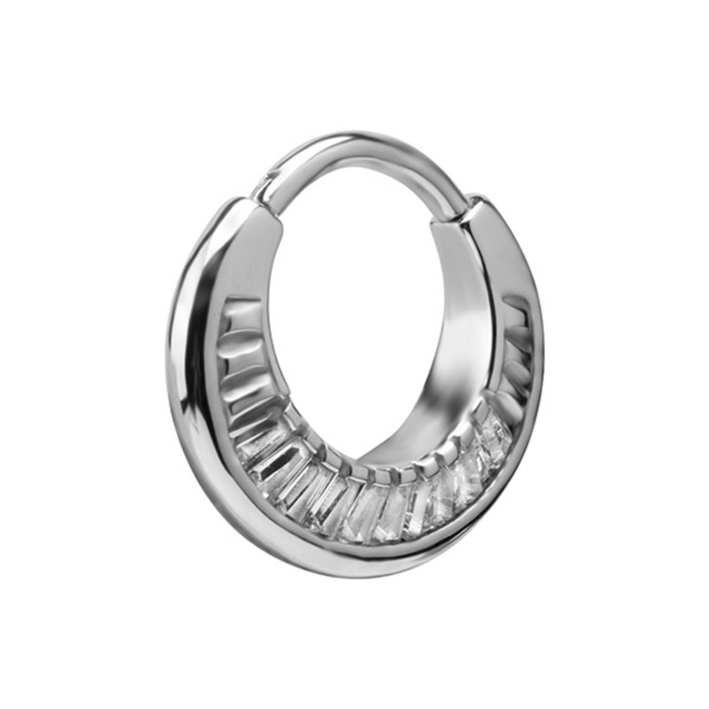 Piercing Ring - Baguette Cubic Zirconia