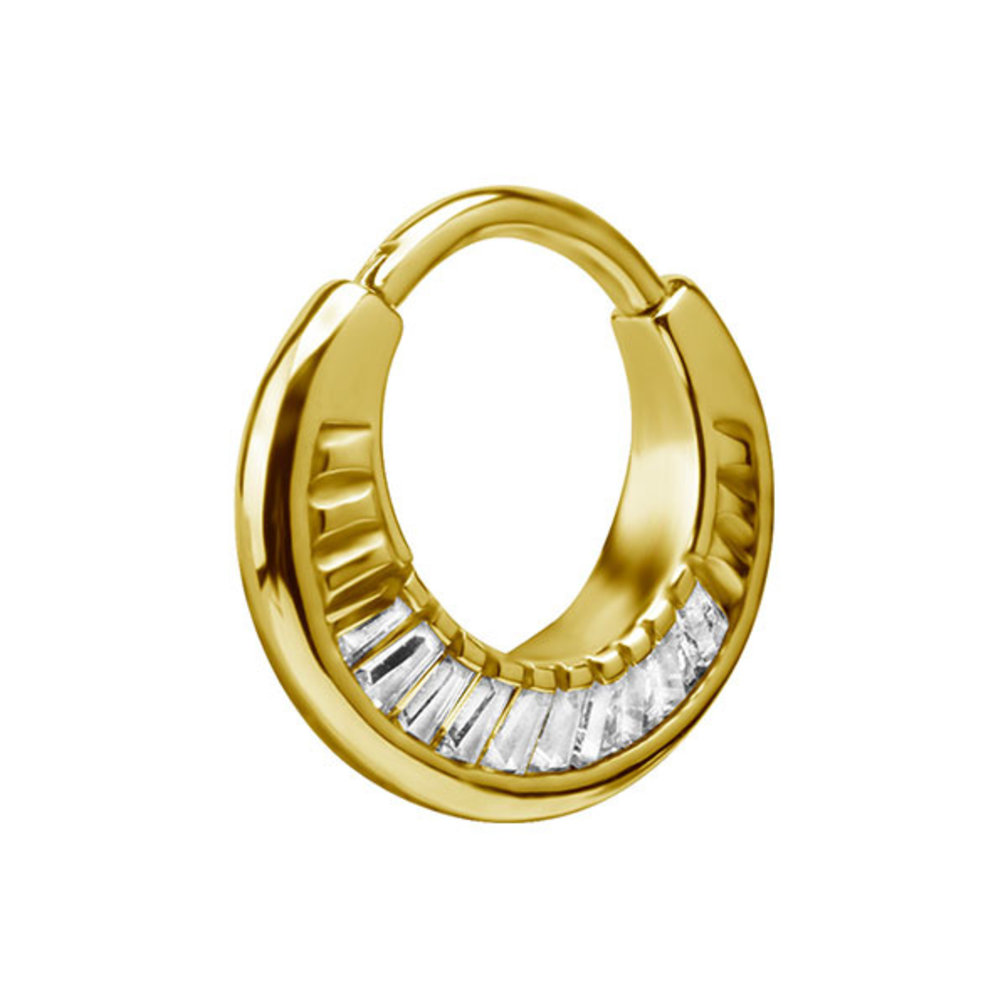 Piercing Ring - Baguette Cubic Zirconia